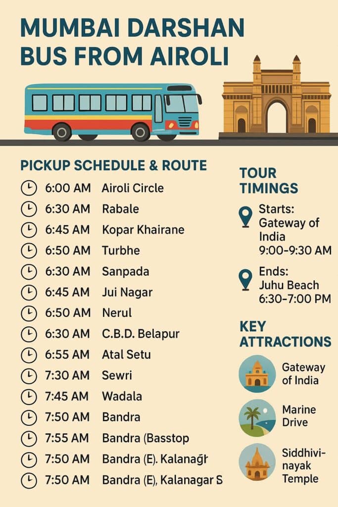 Mumbai Darshan bus from Airoli